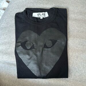 COMME des GARÇON black double heart T-Shit XL